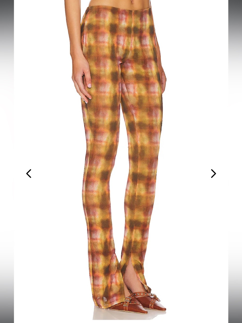 Lovers + Friends Plaid Slim Leg Pants in Mustard and Rust